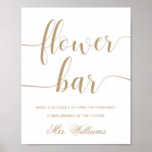 Leyton Gouden Modern Minimaal Bloemen Bar Bord Poster (Voorkant)