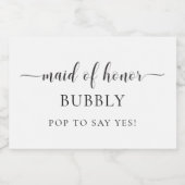 Leyton Maid of Honor Voorstel Mousserende Wijn Eti Sparkling Wijnetiket (Enkel label)