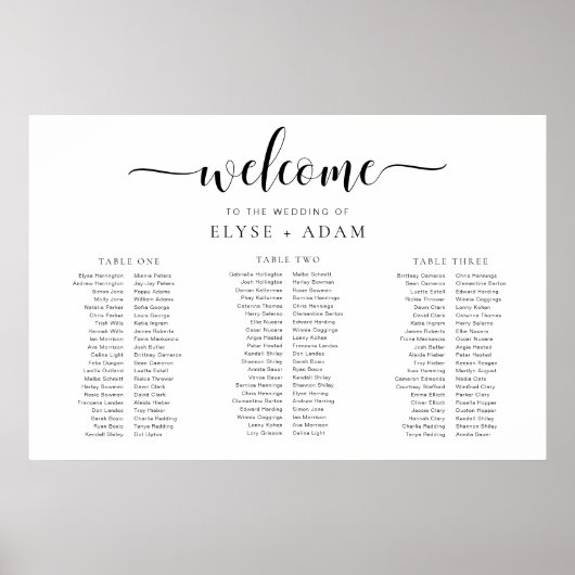 Leyton Minimale 3 Banquet Table Seating Poster (Voorkant)
