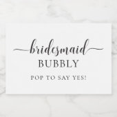 Leyton minimale bruidsmeisje voorstel mousserende  sparkling wijnetiket (Enkel label)
