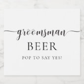 Leyton Minimale Groomsman Voorstel bier Etiket (Enkel label)