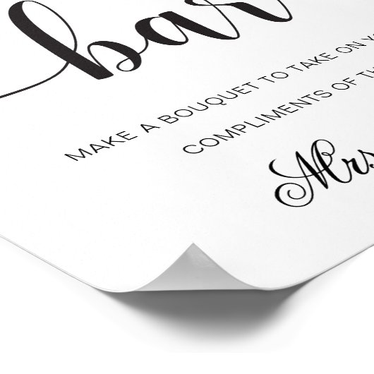 Leyton Modern Minimaal Bloemenbar Bord Poster (Hoek)