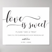 Leyton Modern Minimaal Love Is Sweet Favor Bord Poster (Voorkant)