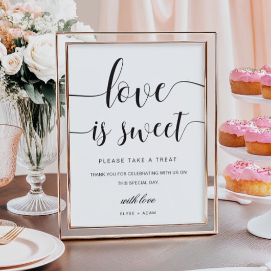 Leyton Modern Minimaal Love Is Sweet Favor Bord Poster
