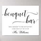 Leyton Modern Minimal Bouquet Bar Sign Poster (Voorkant)