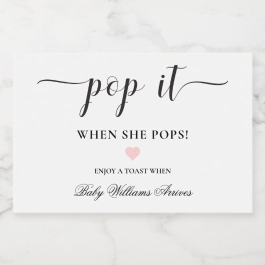 Leyton Modern Minimal Pop IT Mousserende Wijn Labe Sparkling Wijnetiket (Enkel label)