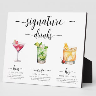 Leyton Modern Minimal Signature Drinken Sign Fotoplaat