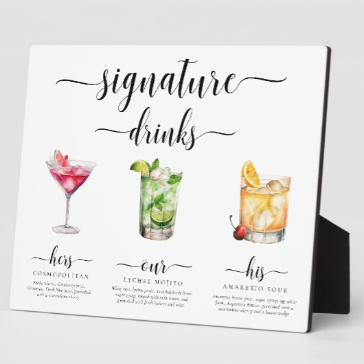 Leyton Modern Minimal Signature Drinken Sign Fotoplaat