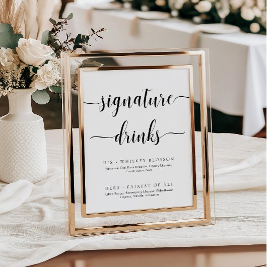 Leyton Modern Minimal Signature Drinken Sign Poster