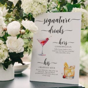 Leyton Modern Minimal Signature Drinken Sign Poster