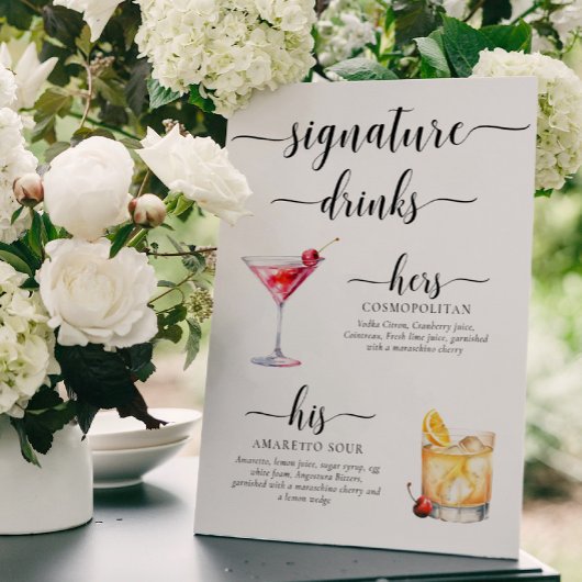 Leyton Modern Minimal Signature Drinken Sign Poster