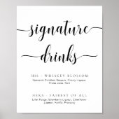 Leyton Modern Minimal Signature Drinken Sign Poster (Voorkant)