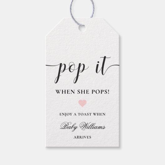 Leyton Modern Minimale Pop Het Label Champagne Cadeaulabel (Voorkant)