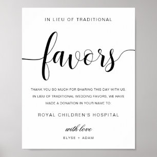 Leyton Modern Minimum in Lieu Favor Sign Poster