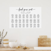 Leyton Moderne minimale 24-tafelzitjes Poster (Keuken)