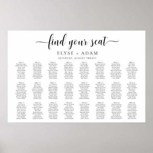 Leyton Moderne minimale 24-tafelzitjes Poster (Voorkant)