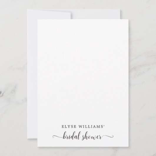 Leyton Moderne Minimale Bridal Shower Kaart (Achterkant)