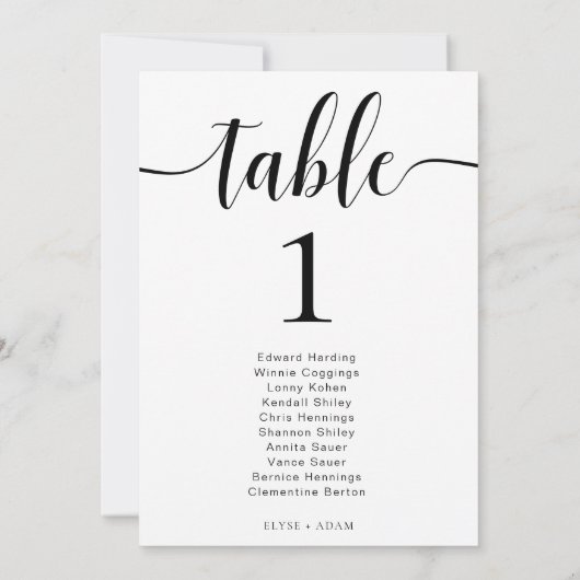 Leyton Moderne Minimalistische Trouwtafel Nummer Kaart (Achterkant)