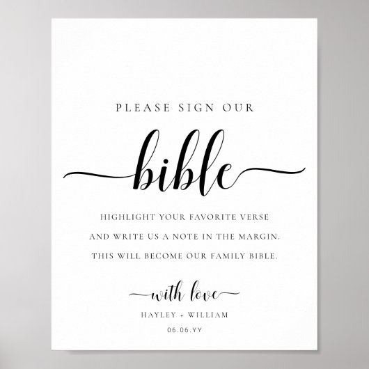 Leyton Onze Bijbel Trouwgastboek Tekenen Poster (Voorkant)