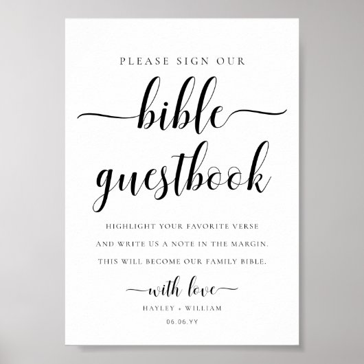 Leyton Teken Ons Bijbel Trouwboek Poster (Voorkant)