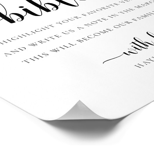 Leyton Teken Ons Bijbel Trouwen Gastboek Poster (Hoek)