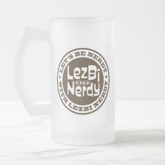 Lezbi Nerdy Frosty Mug Matglas Bierpul (Links)