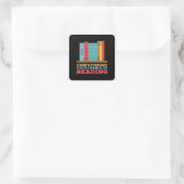 Lezen - 100% Kans op het Lezen van een Grappig Boe Vierkante Sticker (Tas)