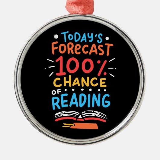 Lezen - 100% kans op lezen metalen ornament (Voorkant)
