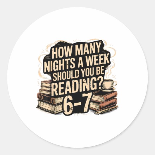 Lezen 67 Meme Engelse leraar Grappig 67 Bibliothec Ronde Sticker (Voorkant)