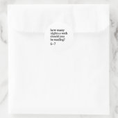 Lezen 67 Meme Engelse leraar Grappig 67 Boek Liefd Ronde Sticker (Tas)