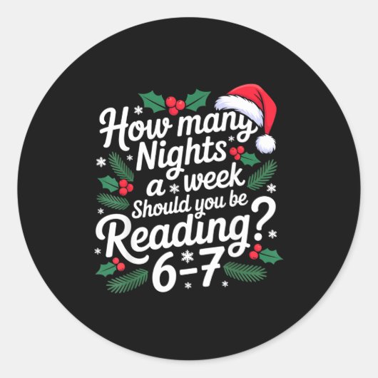 Lezen 67 Meme Englieacher Grappig 67 Kerstmis  Ronde Sticker (Voorkant)