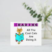 Lezen, alle koude katten doen het briefkaart (Staand voorkant)
