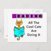 Lezen, alle koude katten doen het briefkaart (Voorkant / Achterkant)