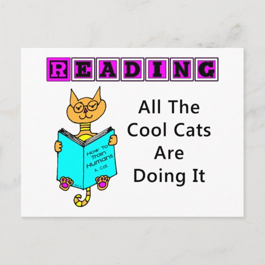 Lezen, alle koude katten doen het briefkaart (Voorkant)