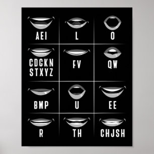 Lezen ASL Handgebaar Doof Gehoorverlies Awarene Poster