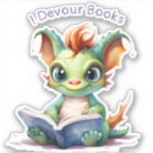 *~* Lezen Baby Dragon - I DEVOUR AP88 BOEKEN Sticker (Voorkant)