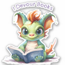 *~* Lezen Baby Dragon - I DEVOUR AP88 BOEKEN Sticker