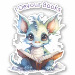 *~* Lezen Baby Dragon - I DEVOUR BOEKEN AP88 Sticker