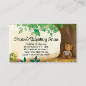 Lezen Beer Babysitter Kinderopvang Leraar Visitekaartje (Voorkant)