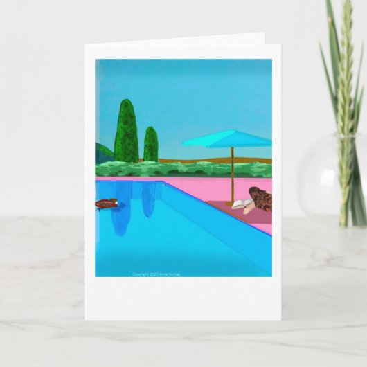 Lezen bij het zwembad kaart (Voorkant)