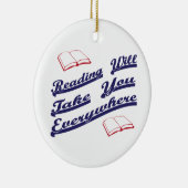 lezen brengt je overal mee keramisch ornament (Rechts)