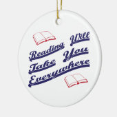 lezen brengt je overal mee keramisch ornament (Links)