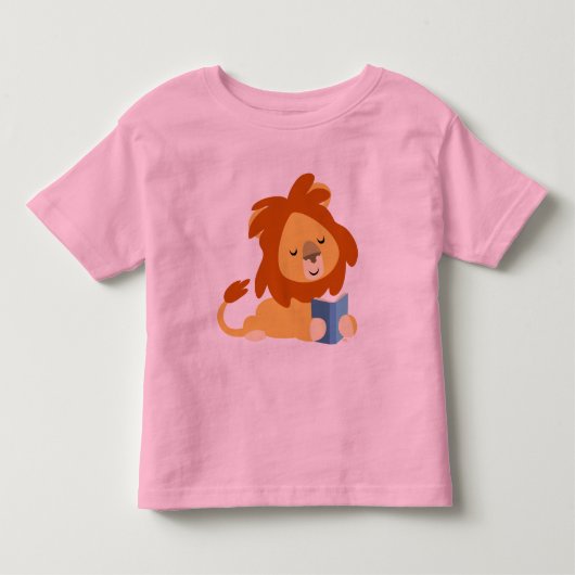 Lezen Cartoon Leeuw kinder T-shirt (Voorkant)