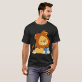 Lezen Cartoon Lion T-shirt (Voorkant volledig)