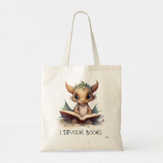 *~* LEZEN devour BOEKEN AP88 SAGE Baby Dragon Tote Bag (Achterkant)