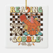 Lezen doet me kibbelen met Joy Thanksgiving Cool Keramisch Ornament (Achterkant)
