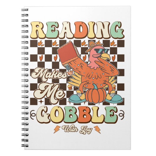 Lezen doet me kibbelen met Joy Thanksgiving Cool Notitieboek (Voorkant)