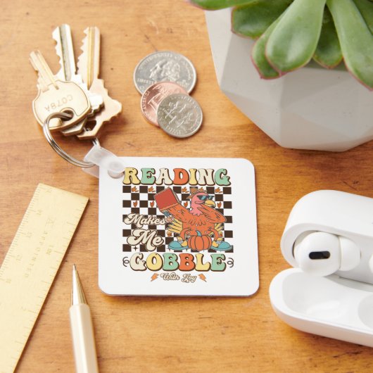 Lezen doet me kibbelen met Joy Thanksgiving Cool Sleutelhanger (Bureau)