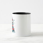 Lezen door de sneeuw lezen Kerstman liefhebbers Mok (Midden)