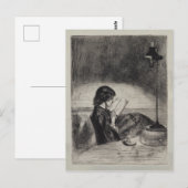 Lezen door Lamplight, Klokler Briefkaart (Voorkant / Achterkant)